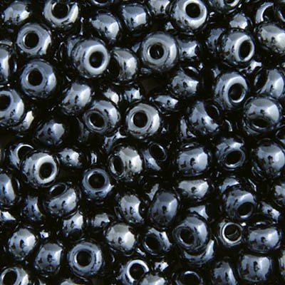 Seed bead, Preciosa Ornela, Czech glass, opaque matte black, #8