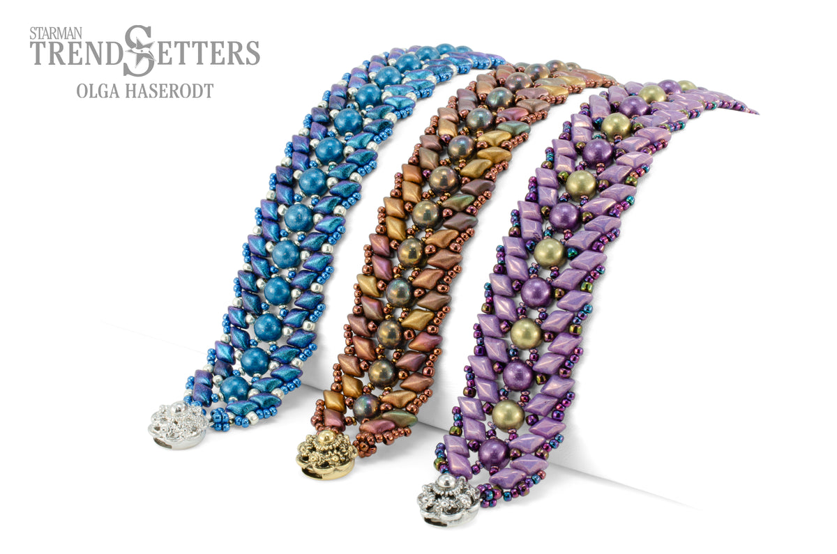 Beading Pattern - Twilight Tila Bead Bracelet | ORCHID and OPAL 