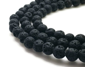 6MM NATURAL LAVA BEADS