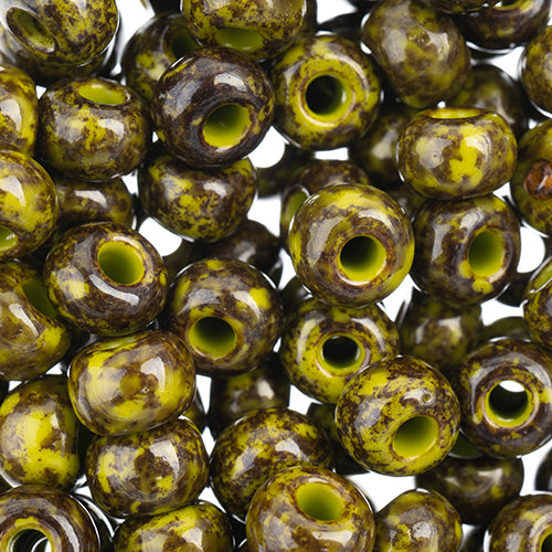 Czech Glass Beads, 11 Seed Beads, Dark Green Bead