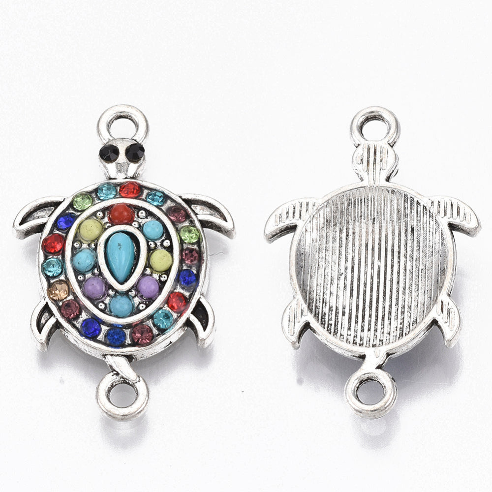 25x16mm Sea Turtle Alloy Connector with Rhinestones - 4Pcs – Beadazzle ...