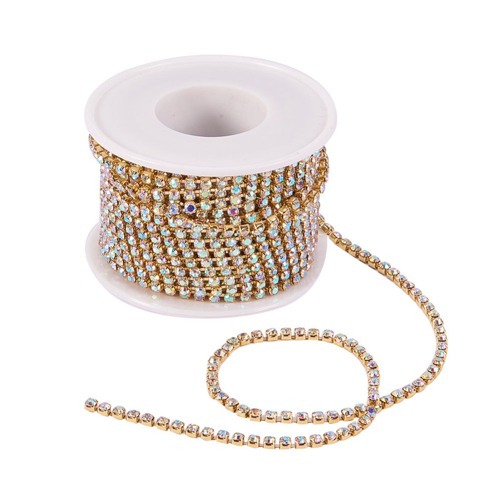 Brass Metal Rhinestone Banding Silver Plated - 10 Yard Roll – Beadazzle  Bead Outlet