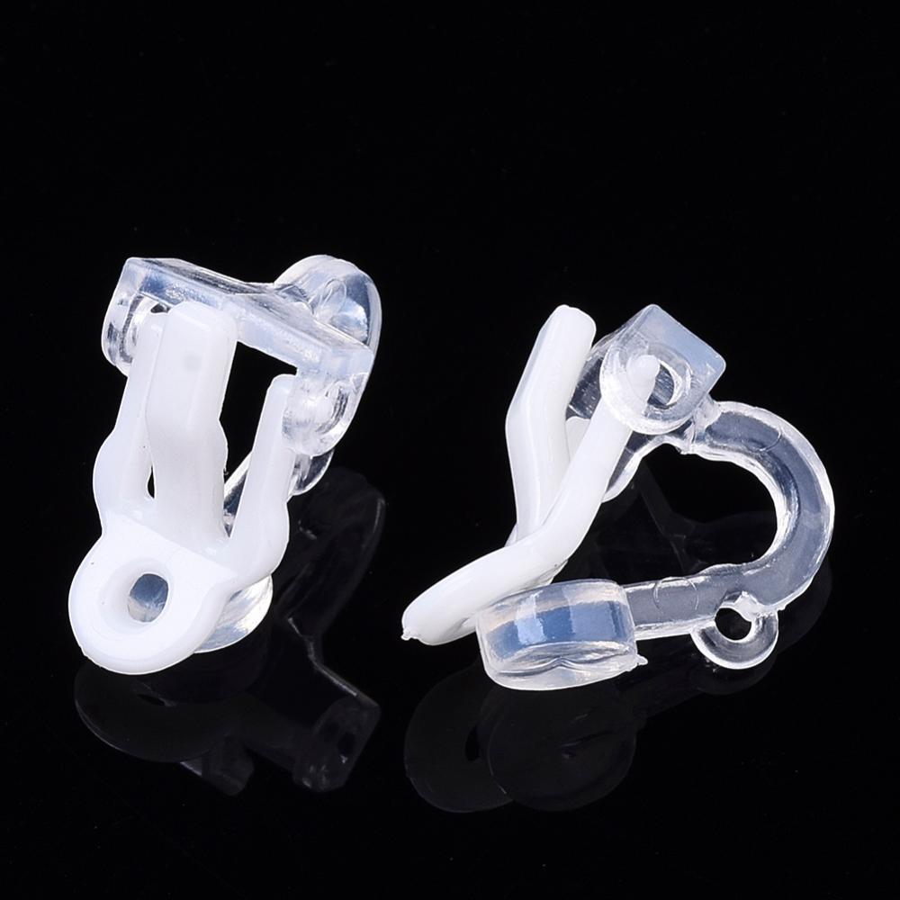 Plastic 14x9mm White Clip-on Earring Findings - 10pairs – Beadazzle ...