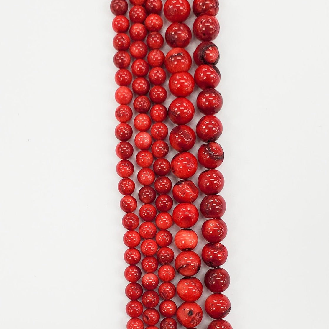 thumbnail image 2 of Natural Red Coral Rondelle Loose Beads – 4x6mm – 15 Strand, Center-Drilled – Nickel-Free 2 of 5