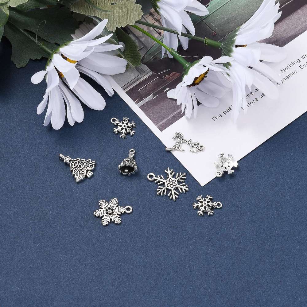 Antique Silver Christmas Pendant Charms
