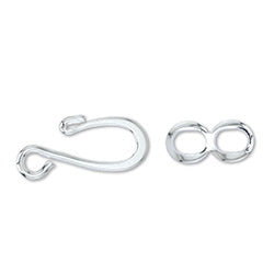 Beadalon Metal Clasp Small S Hook with eye 10mm Silver 12 Sets