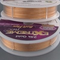 EXTREME FLEX BEADING WIRE 24K GOLD PLATED HEAVY DIA.014 INCH (LENGTH 30 ft)