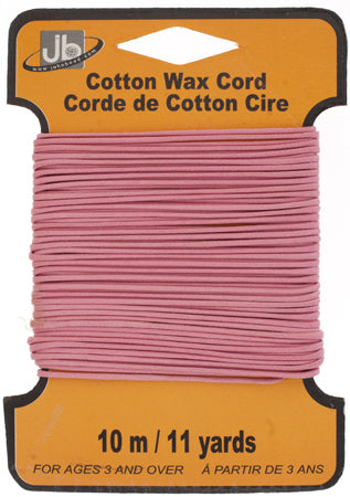 COTTON WAX CORD 1.5mm ROUND  5HEADERS x 10MTR=50MTR PINK