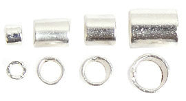 BEADALON CRIMP TUBE VARIETY  PACK #1-4 PLATED SILVER 600 PC