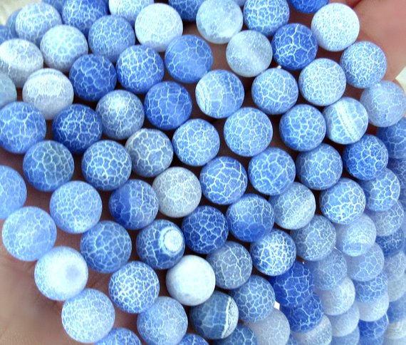 Gemstone Beads Agate Crackle Crackle Agate Frosted