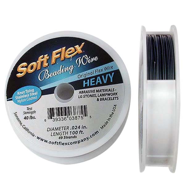 Soft Flex Beading Wire Satin Silver .024 DIA. 100ft 49 STRAND – Beadazzle  Bead Outlet