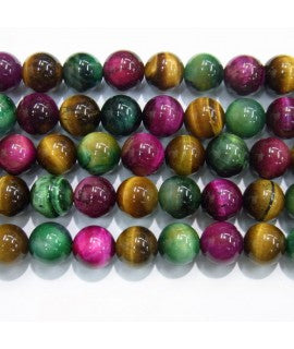 Tri-Colour Tigers Eye Gemstone Beads