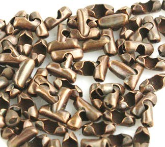 3 X 9MM SNAP ON BALL CHAIN CAPS/ CONNECTOR COPPER COLOR  20PCS/PACK