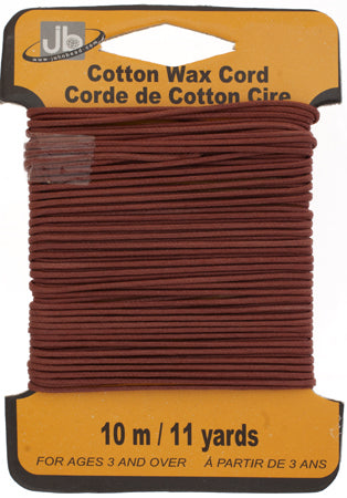 COTTON WAX CORD 1.5mm ROUND  5HEADERSx10MTR=50MTR RED BROWN