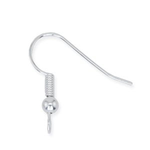 20 Sterling Silver Fish Hook Earrings Earwires w/Coil 