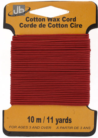 COTTON WAX CORD 1.5mm ROUND  5HEADERS x 10MTR=50MTR RED