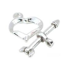 TOGGLE CLASPS HEART & ARROW SILVER COLOR 3 PCS/PACK