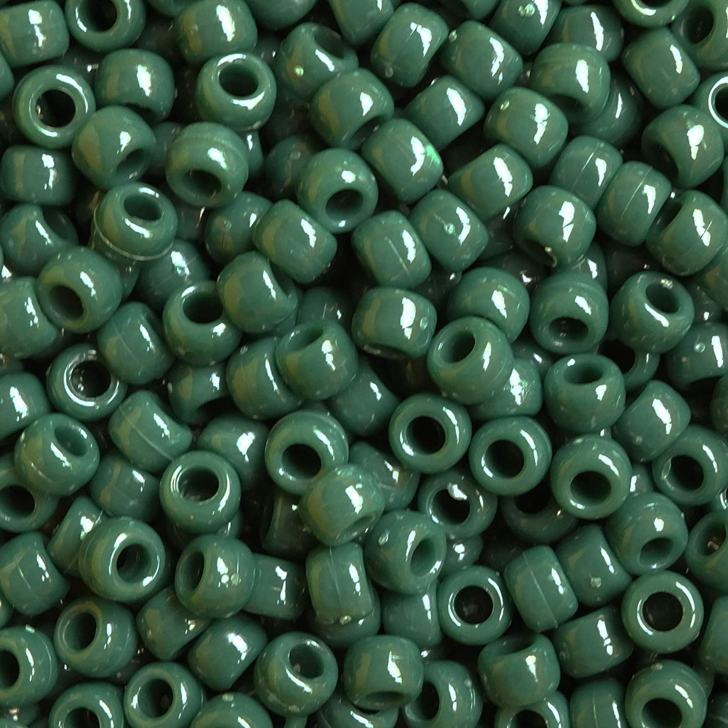 Opaque Hunter Green 7x4mm Mini Pony Beads 1000pc Made in USA